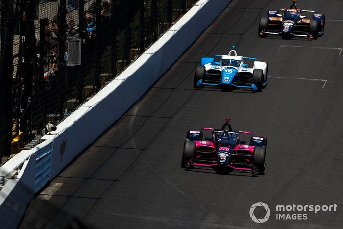 Helio Castroneves, Meyer Shank Racing Honda, Alex Palou, Chip Ganassi Racing Honda, Takuma Sato, Rahal Letterman Lanigan Racing Honda