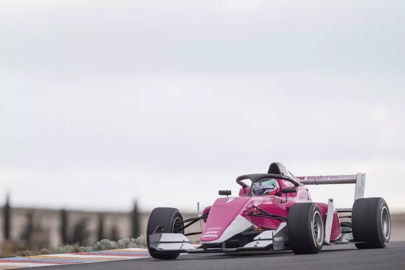 Track action in the W Series Tatuus F3 T-318 car 