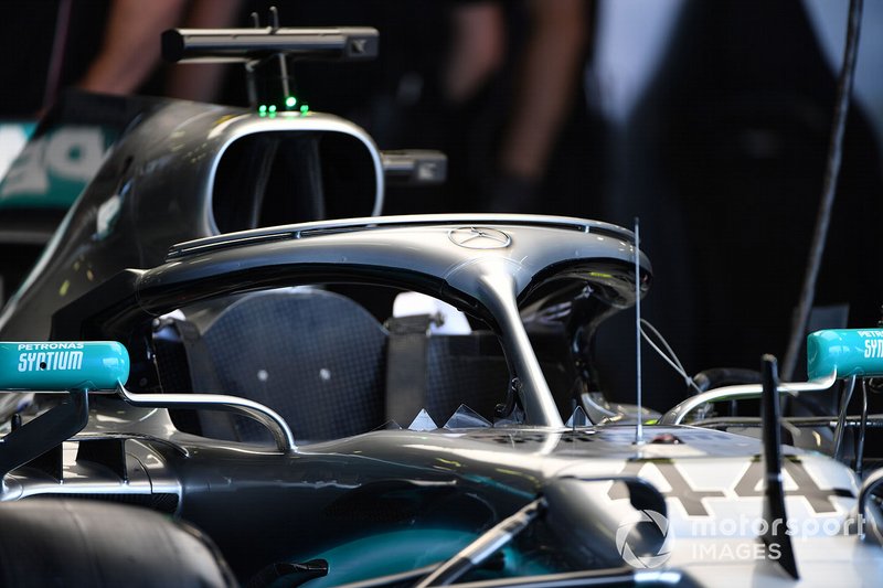 Halo op de Mercedes AMG F1 W10