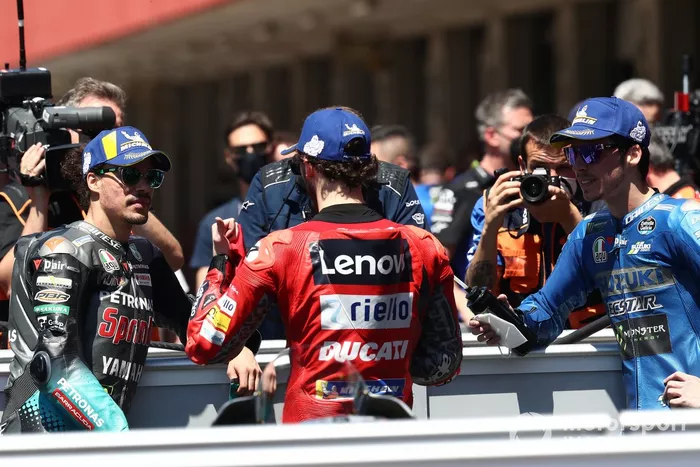 Francesco Bagnaia, Ducati Team, Franco Morbidelli, Petronas Yamaha SRT, Joan Mir, Team Suzuki MotoGP