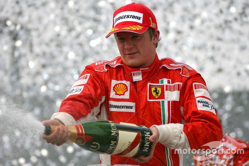 Kimi Raikkonen, Ferrari celebra en el podio