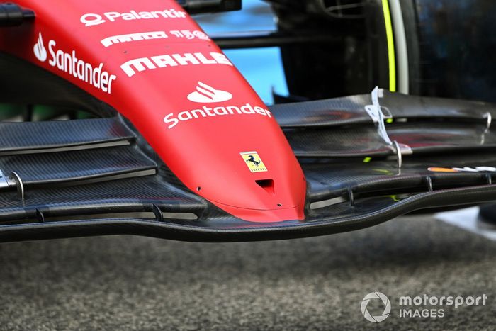 Detalle del frente del Ferrari F1-75 