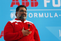 Dilbagh Gill, CEO, Team Principal, Mahindra Racing, on the podium