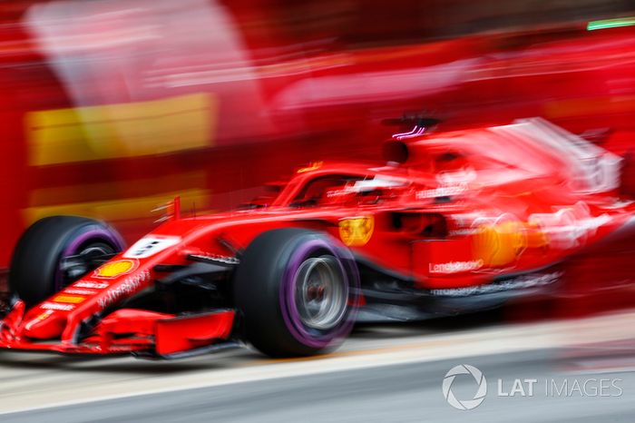 Sebastian Vettel, Ferrari SF71H, pit stop