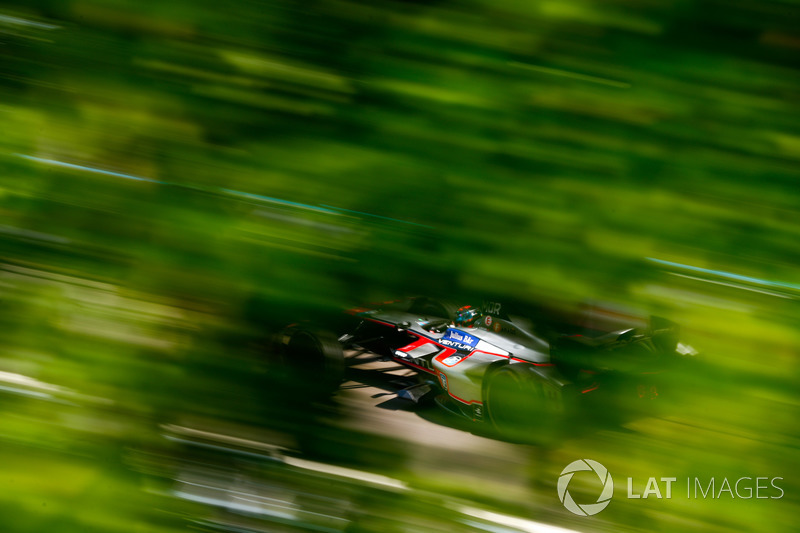 Emerson Fittipaldi, former F1 World Champion, Indy 500 winner, drives the Formula E car