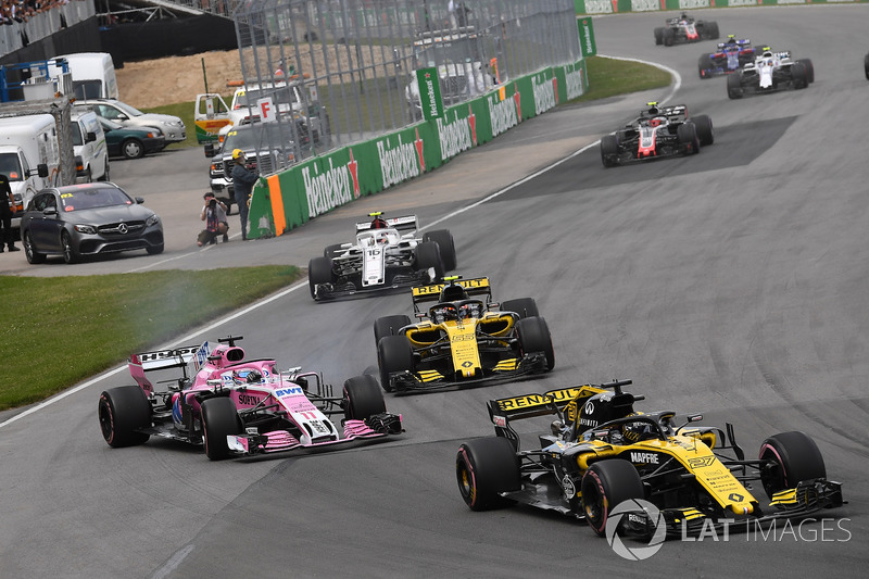 Sergio Perez, Force India VJM11 en tête-à-queue