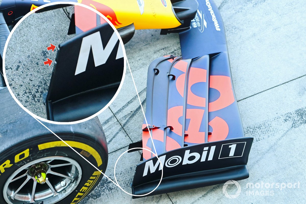 Red Bull Racing RB16 front wing footplate detail