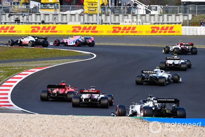 Romain Grosjean, Haas VF-20, Nico Hulkenberg, Racing Point RP20, Antonio Giovinazzi, Alfa Romeo Racing C39, Kevin Magnussen, Haas VF-20, Nicholas Latifi, Williams FW43, Sebastian Vettel, Ferrari SF1000, Kimi Raikkonen, Alfa Romeo Racing C39, Daniil Kvyat, AlphaTauri AT01