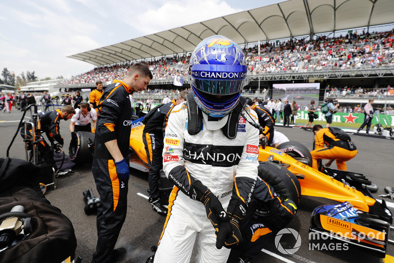 Fernando Alonso, McLaren, on the grid