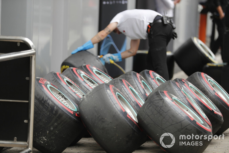 Pirelli Supersoft tyres after washing