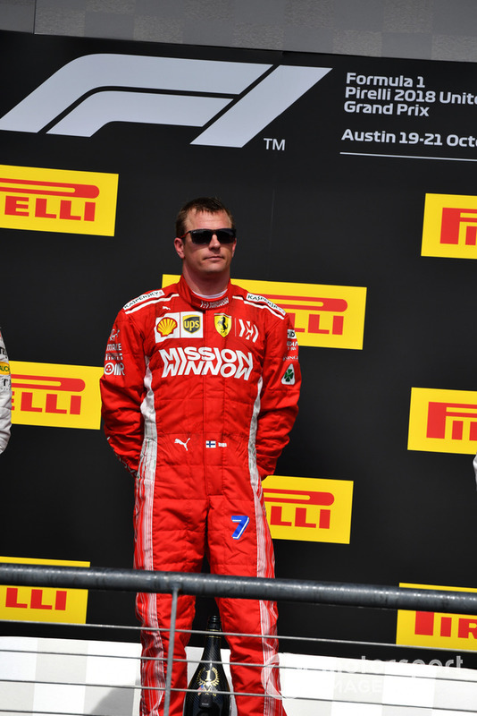 Kimi Raikkonen, Ferrari on the podium