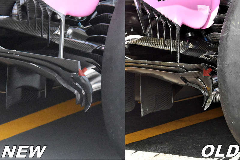 Force India VJM11 comparación del difusor