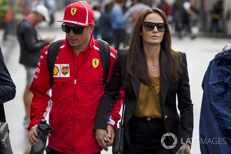 Kimi Raikkonen, Ferrari with his wife Minttu Virtanen,