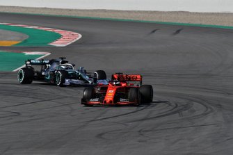 Sebastian Vettel, Ferrari SF90 and Valtteri Bottas, Mercedes-AMG F1 W10 EQ Power+