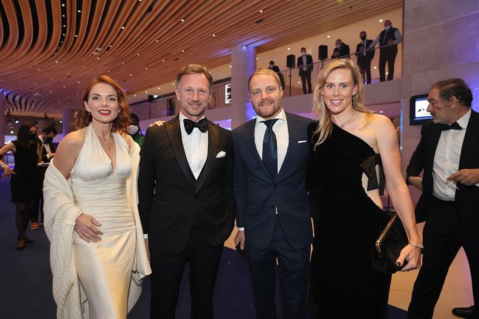 Christian Horner, Red Bull Racing con Geri Halliwell, Valtteri Bottas, Mercedes con Tiffany Cromwel