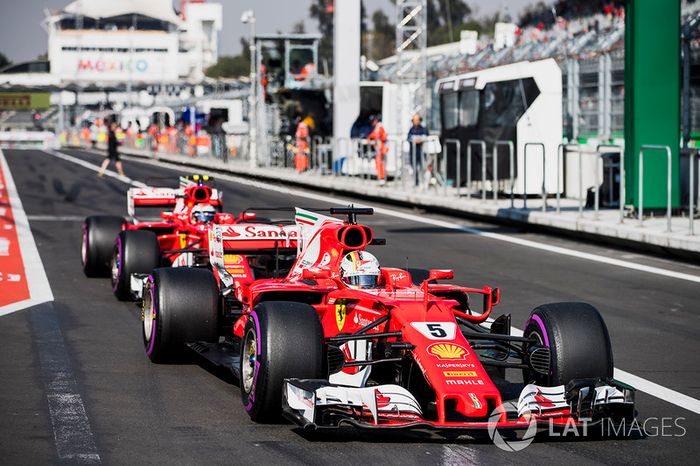 Sebastian Vettel, Ferrari SF70H, Kimi Raikkonen, Ferrari SF70H