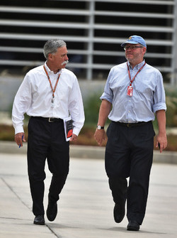 Chase Carey, Chief Executive Officer and Executive Chairman of the Formula One Group and Joe Saward, Journalist
