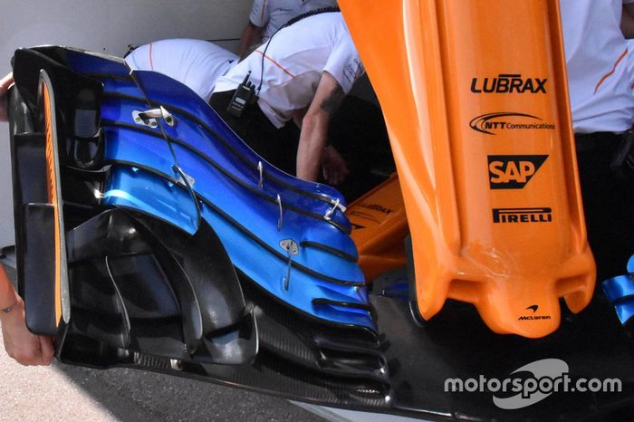 McLaren MCL33, detalle del ala frontal nueva versión
