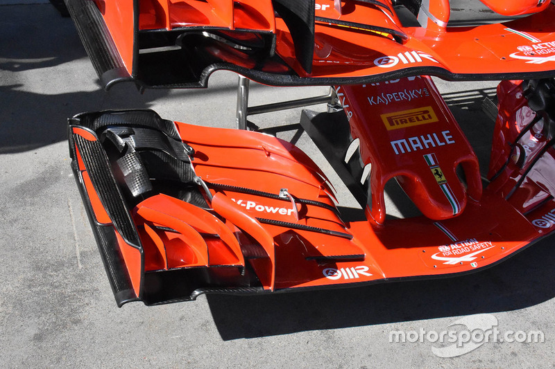 Ferrari SF71H : vue détaillée de l'aileron avant