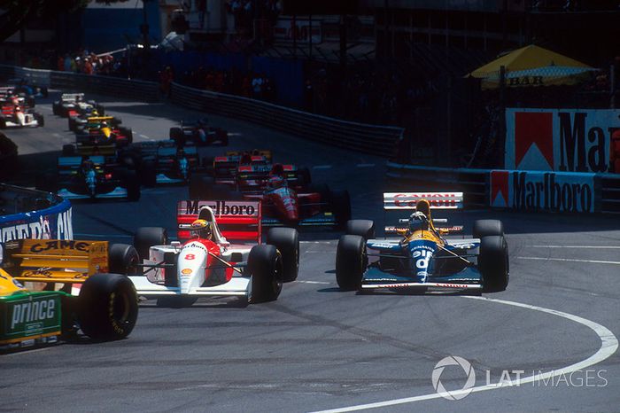 Ayrton Senna, McLaren MP4/8, Damon Hill, Williams FW15C Renault