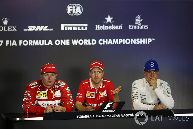 Conferencia de prensa: ganador de la carrera Sebastian Vettel, Ferrari, segundo lugar de Kimi Raikko