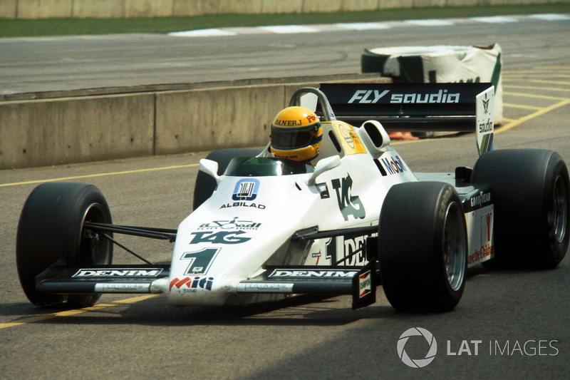 Ayrton Senna, tests the Williams FW08C for the first time