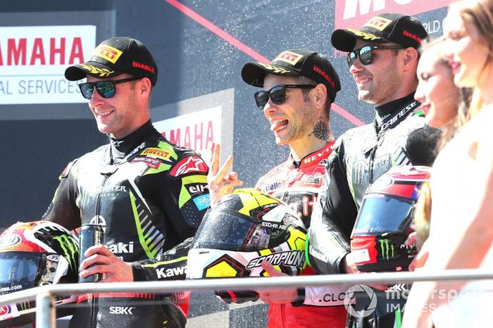 Jonathan Rea, Kawasaki Racing, Alvaro Bautista, Aruba.it Racing-Ducati Team, Leon Haslam, Kawasaki Racing
