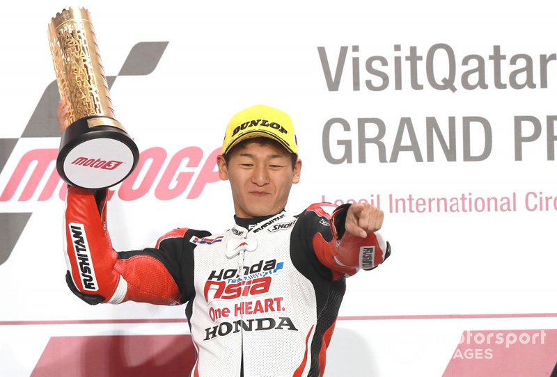 Podium: Race winner Kaito Toba, Honda Team Asia