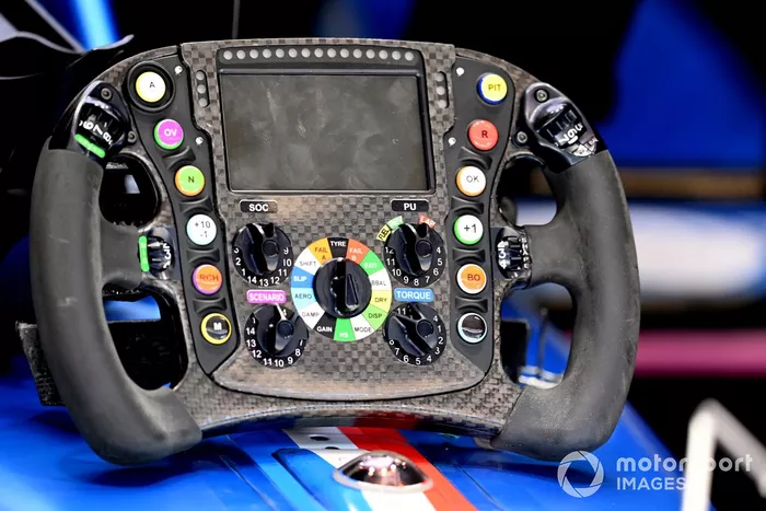 The steering wheel for the Alpine A522
