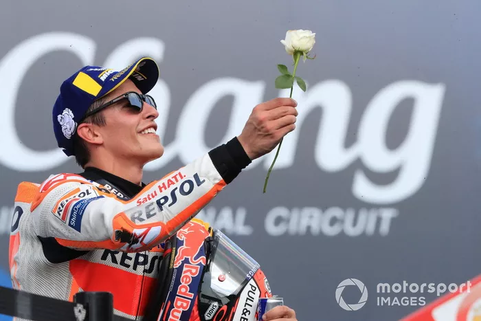 Podio: Marc Marquez, Repsol Honda Team, ganador de la carrera