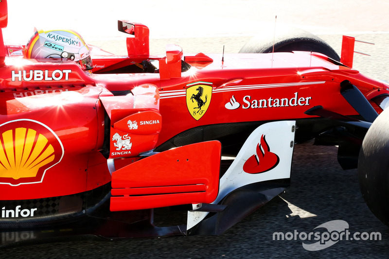 Sebastian Vettel, Ferrari SF70H barge board y detalle del sidepod