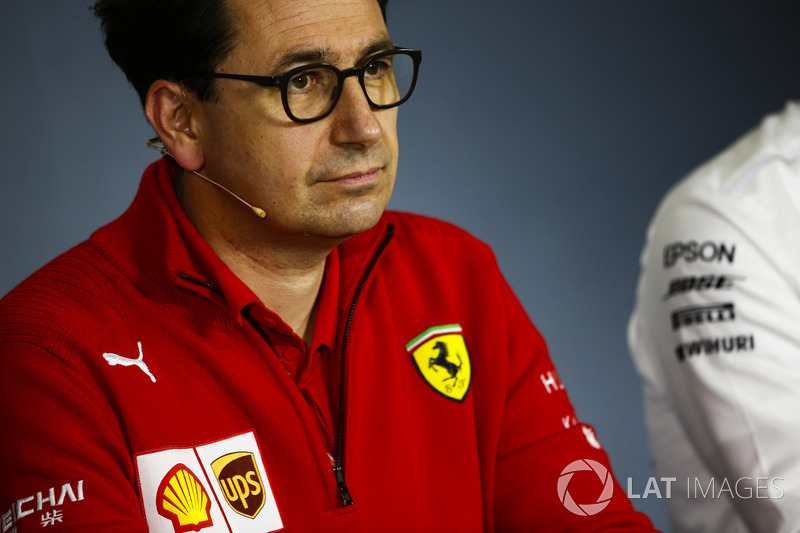 Mattia Binotto, director técnico de Ferrari, en la conferencia de prensa