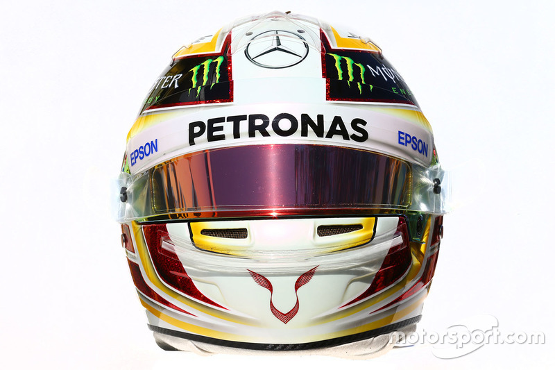 El casco de Lewis Hamilton, Mercedes AMG F1