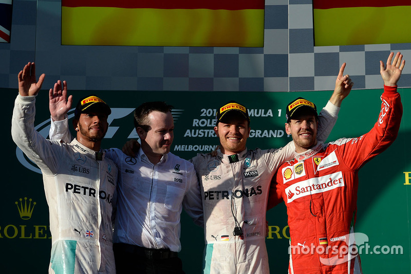 Podium: 1. Nico Rosberg, Mercedes AMG F1 Team; 2. Lewis Hamilton, Mercedes AMG F1 Team; 3. Sebastian