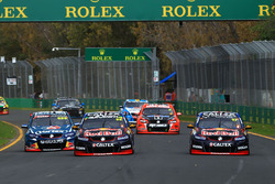 Shane van Gisbergen, Triple Eight Race Engineering Holden, Jamie Whincup, Triple Eight Race Engineering Holden and Craig Lowndes, Triple Eight Race Engineering Holden