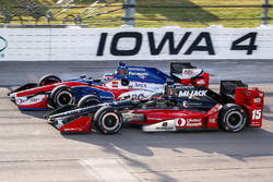 Graham Rahal, Rahal Letterman Lanigan Racing, Honda; Takuma Sato, A.J. Foyt Enterprises, Honda