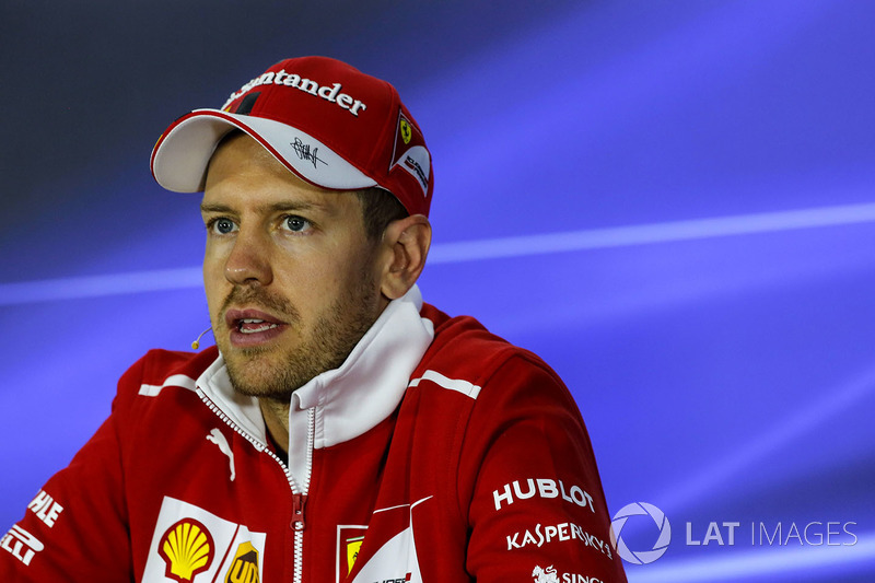 Sebastian Vettel, Ferrari in the Press Conference