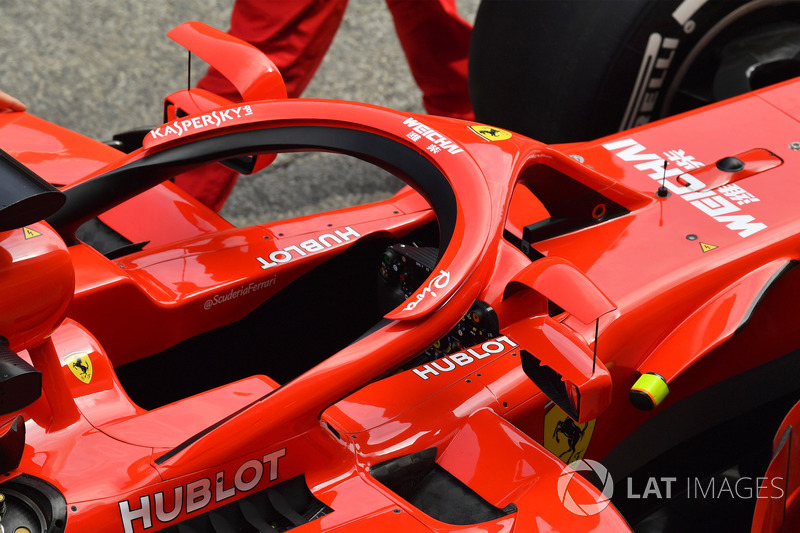 Ferrari SF71H'nin Halo üzerinde bulunan aynaları