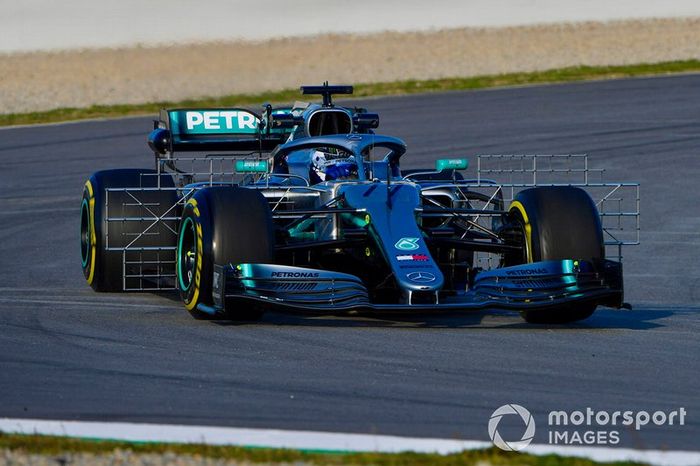 Valtteri Bottas, Mercedes AMG F1 W10, con sensores aerodinámicos