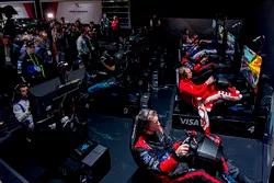 Formula E drivers on the simulators