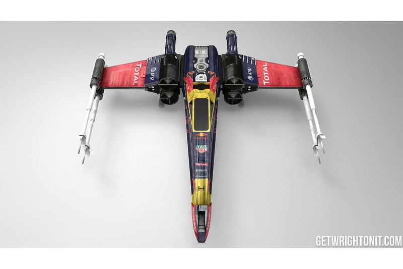 Star Wars X,Wing with Red Bull Racing livery