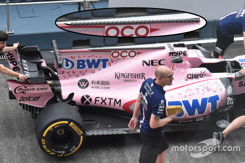 Force India VJM10: Motorhauben-Finne