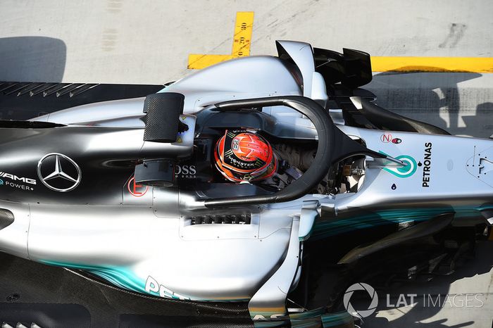 George Russell, Mercedes-Benz F1 W08 con el halo