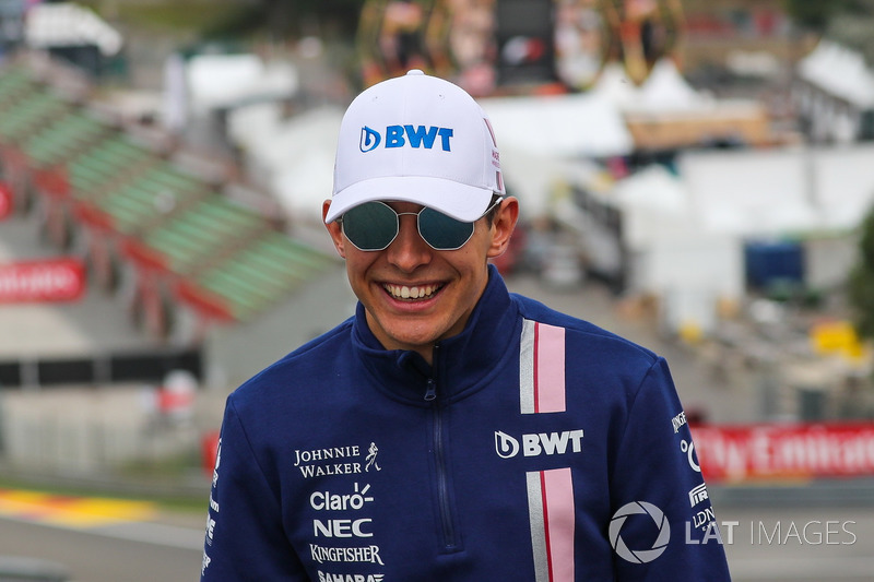 Esteban Ocon, Sahara Force India F1 walks the track