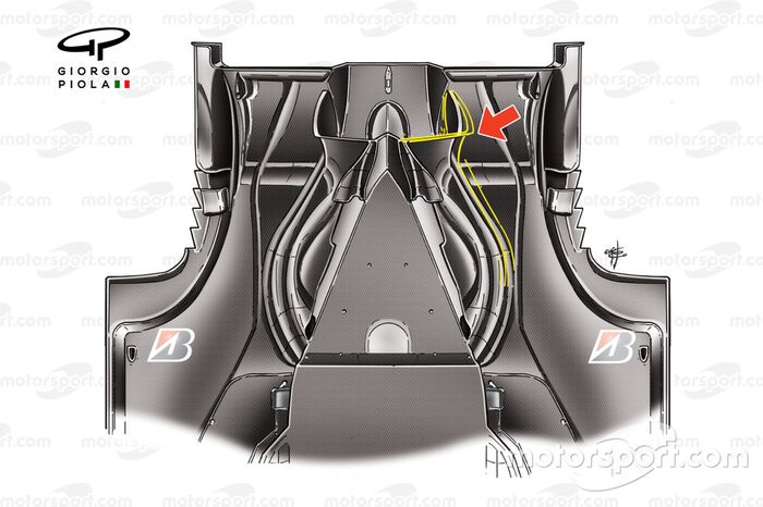 Vista inferior del difusor del Ferrari F60 (660) 2009
