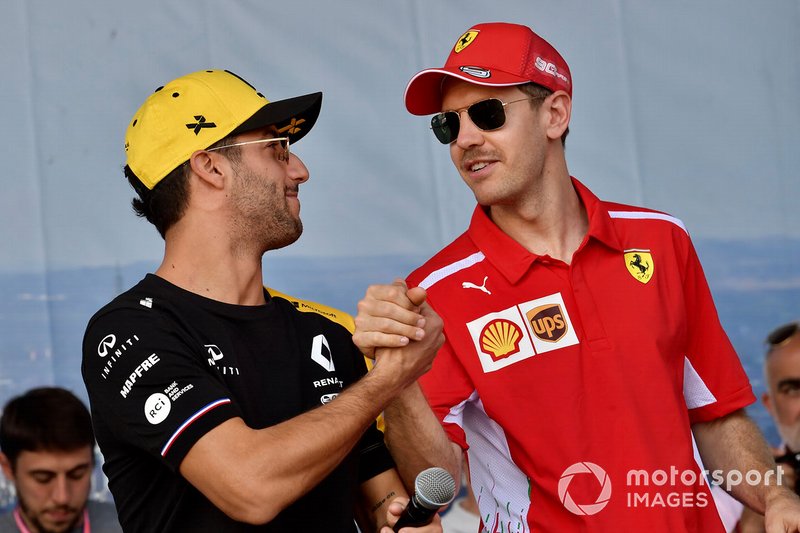 Daniel Ricciardo, Renault, Sebastian Vettel, Ferrari
