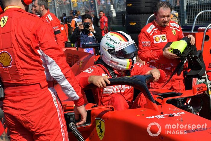 Sebastian Vettel, Ferrari, on the grid