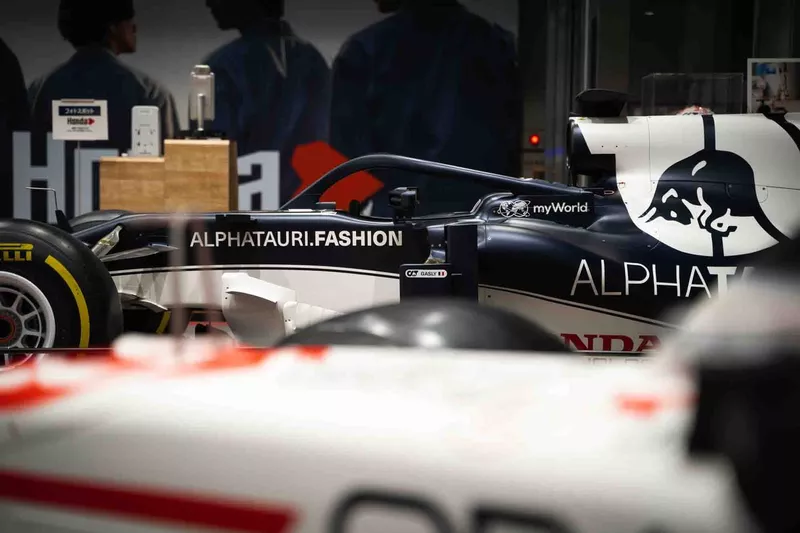 Alpha Tauri AT02 show car and Red Bull RB16B
