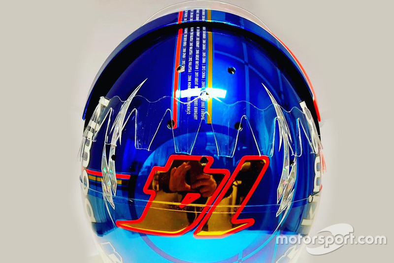 Le casque de Fernando Alonso, McLaren, pour sa dernière course en F1