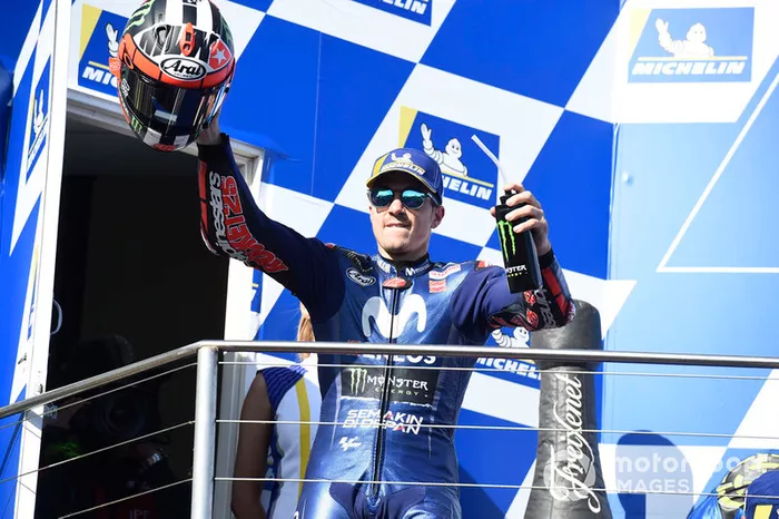 Podio: ganador de la carrera Maverick Viñales, Yamaha Factory Racing